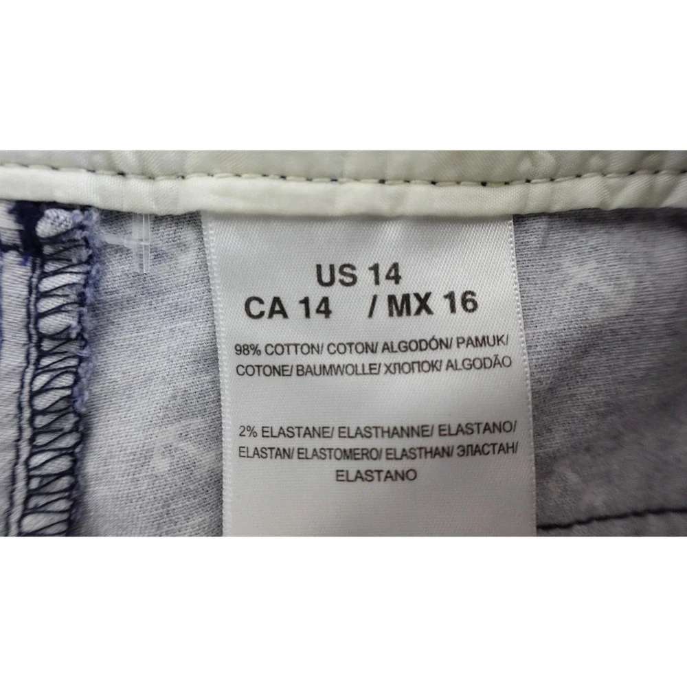 Dockers Chino Shorts Womens Size 14 Blue White Pattern Bermuda